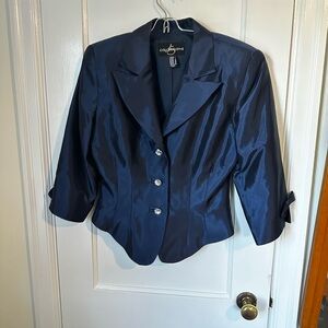 Recollections Women's Navy Blazer with Glossy Buttons